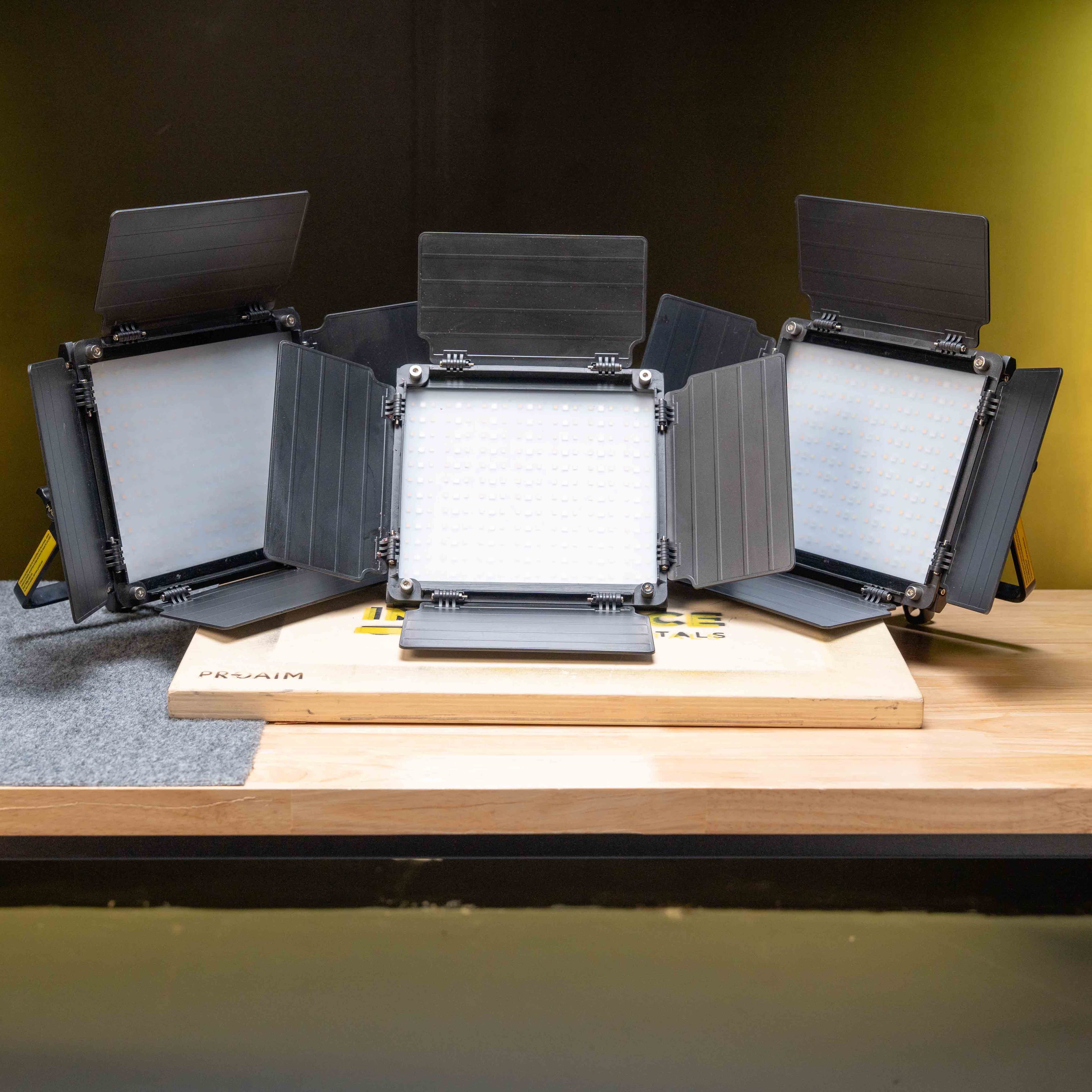 GVM 800DRGB Series LED Lights (11 x 11") W/ Softboxes (set of 3 lights)